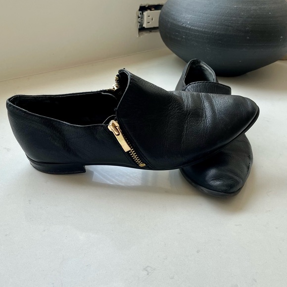 •Franco Sarto• black leather Kristof side zip loafers - Picture 1 of 7
